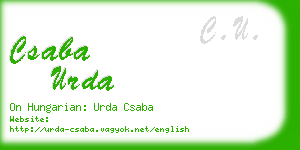 csaba urda business card